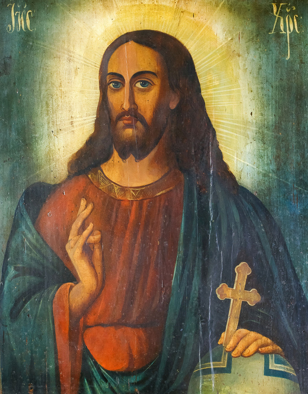Russisk ikon af Jesus. Rusisk ikon COLOURBOX3145065
